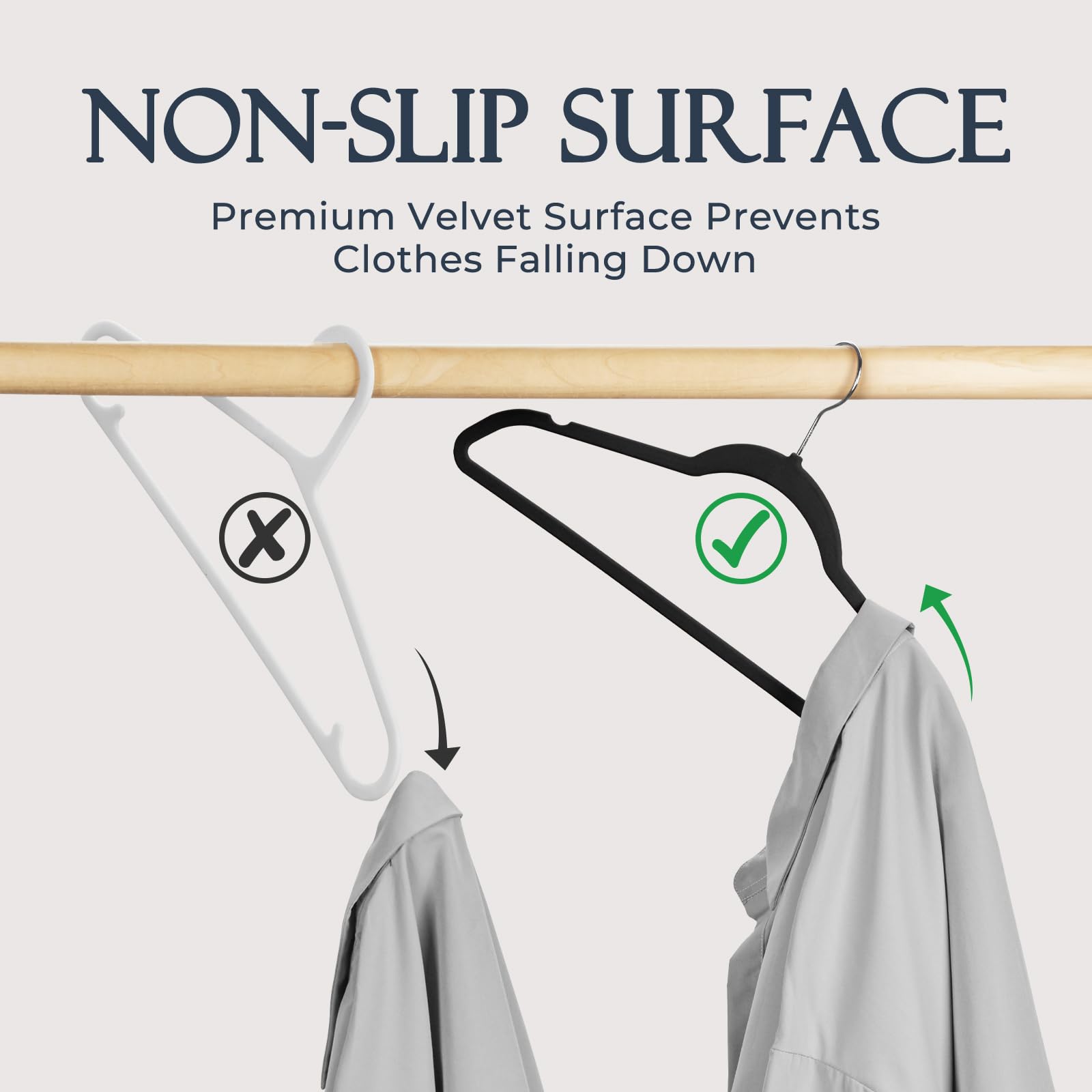 Thryvalnorix Black Velvet Hangers 60 Pack